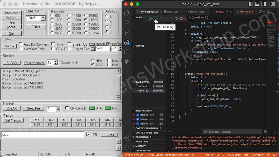 ラズパイピコでZephyrOS動かし、VS Codeでデバッグしてみよう